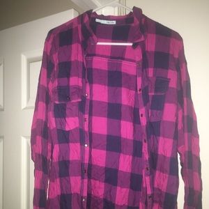 pink/navy flannel shirt